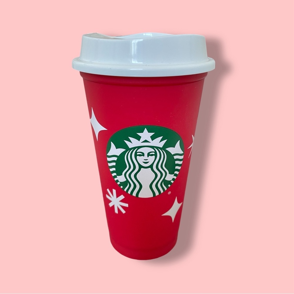 NEW Starbucks Reusable Festive Holiday Cup w/Removeable Lid